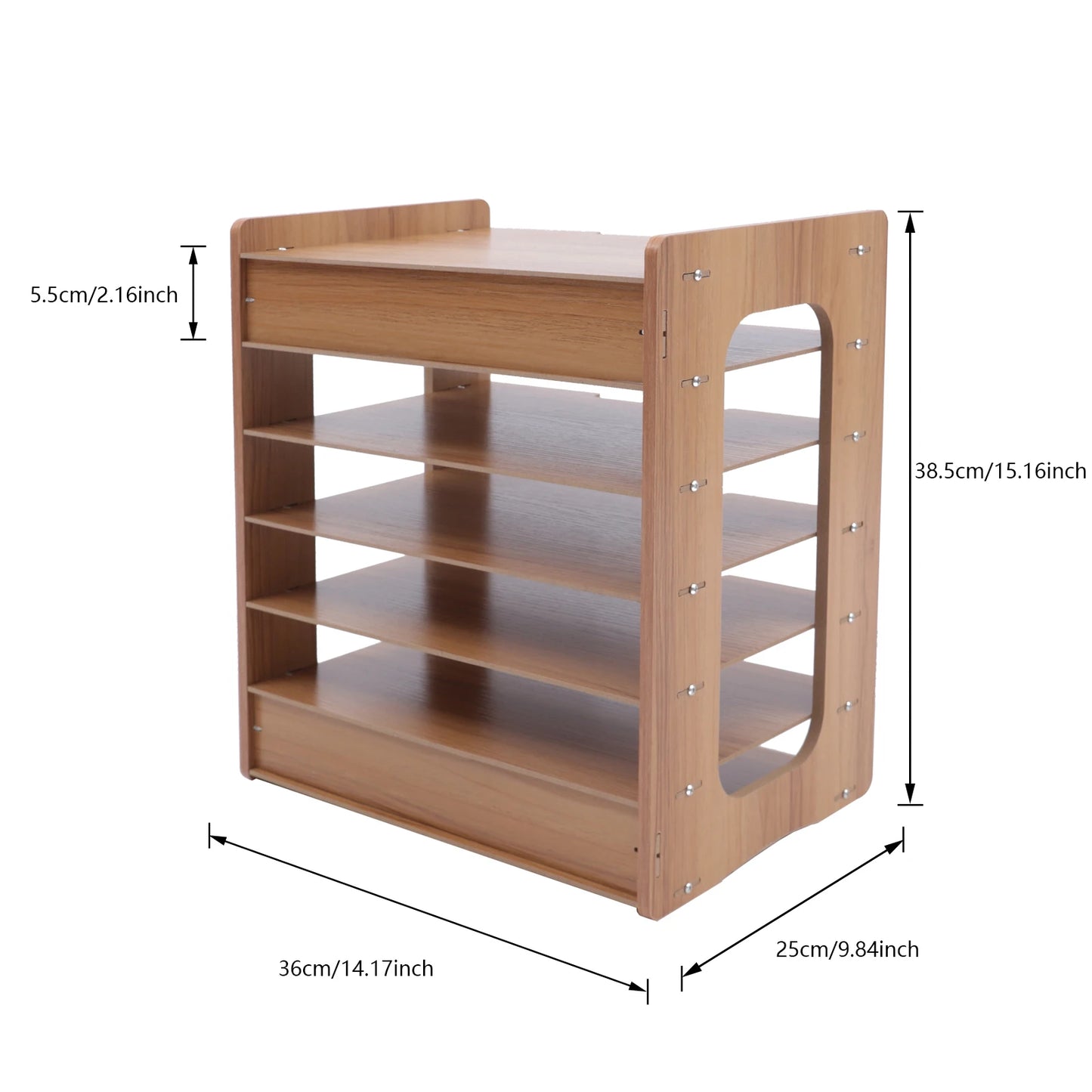 7Tier Widen Wood Office Paper Organizer for Desk Desktop File Holder Desk Letter Tray & A4 Paper Sorter 36*25*38.5cm