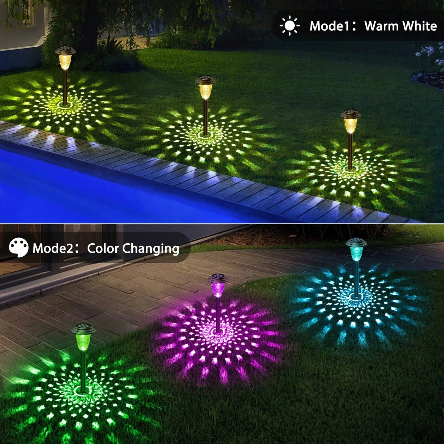 Solar Pathway Lights Color Changing
