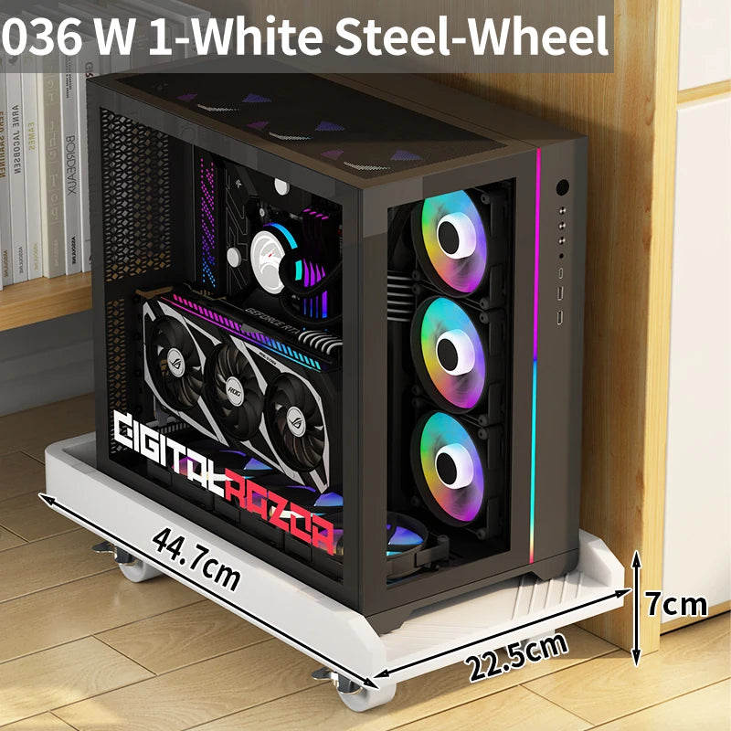 Adjustable Height Mobile CPU Stand Printer Shelf With Wheels Strong Load Capacity For Desktop Computer Tower Printer Office Use