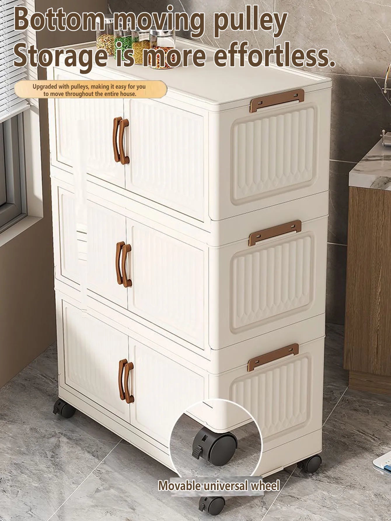 Foldable Plastic Storage Cabinet for Kids Bedroom No-Install Home Organizer for Toys And Clothes - Compact Space-Saving Solution