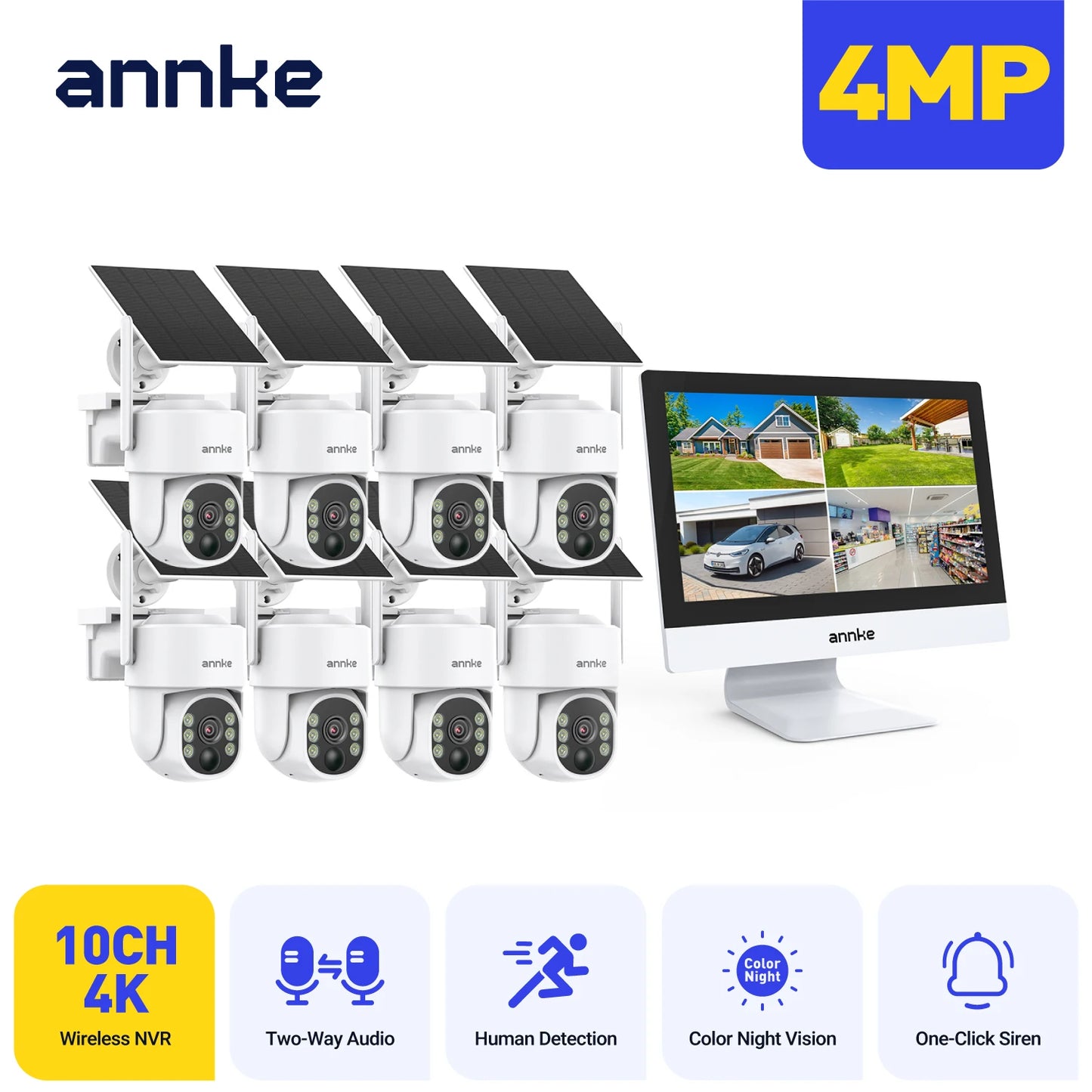 4MP solar security cameras