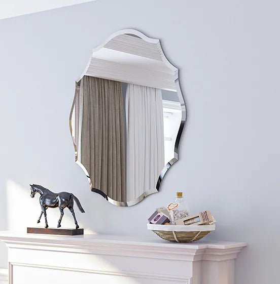 LUVODI Frameless Wall Mirror HD Art Design with Beveled Edge Home Decorative Mirror