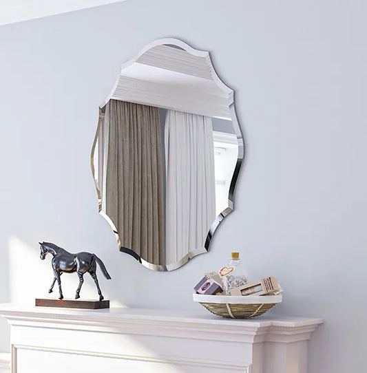 LUVODI Frameless Wall Mirror HD Art Design with Beveled Edge Home Decorative Mirror