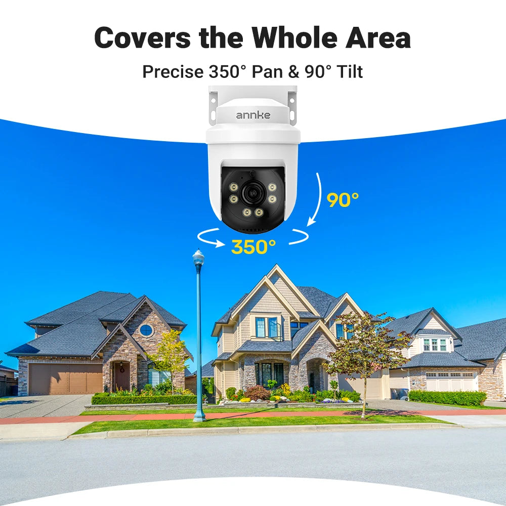 ANNKE 5MP TVI CCTV Home Surveillance Dome PT Camera, 100ft IR Night Vision, 3.6mm CCTV Video Surveillance Camera,IP65 ,Audio ,Wired Camera For DVR
