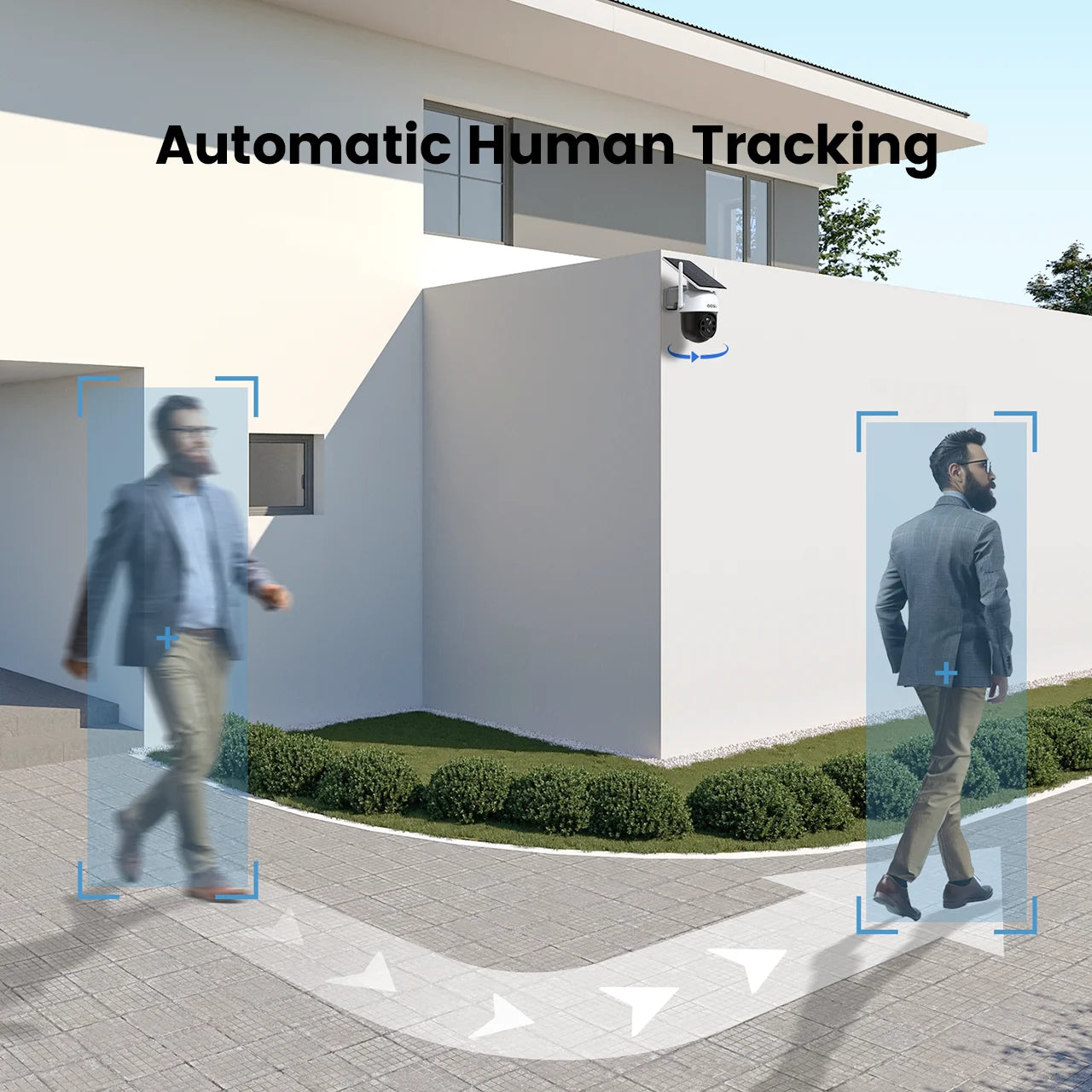 Dekco 3MP 100% Wire-Free Solar WiFi Camera 5000mAh Battery Two-way Audio Security Camera Wireless Solar Panel PTZ CCTV Camera