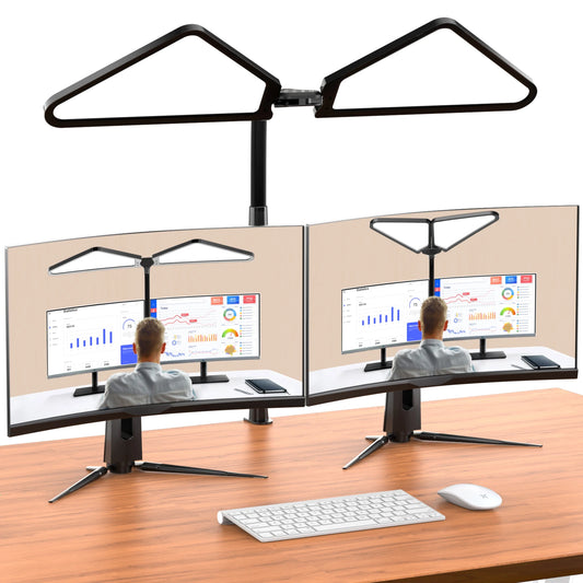 Ultra Large Gooseneck Clamp Desk Lamp Dual Flexible Arm LED Reading Light, 5 Brightness 4 Color Modes Super Bright Dual Source Table Lamp for Home Office Study Work Makeup Live Stream Decor Lighting