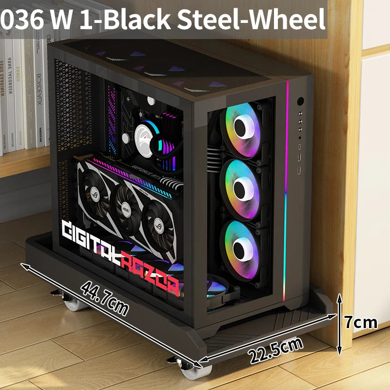 Adjustable Height Mobile CPU Stand Printer Shelf With Wheels Strong Load Capacity For Desktop Computer Tower Printer Office Use