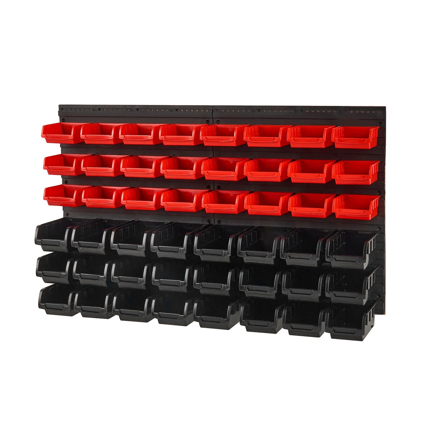SucceBuy 48 pcs Parts Storage Bins Wall Mounted Garage Containers with Wall Panels Tool Organizer for Nuts Bolts Screws Nails