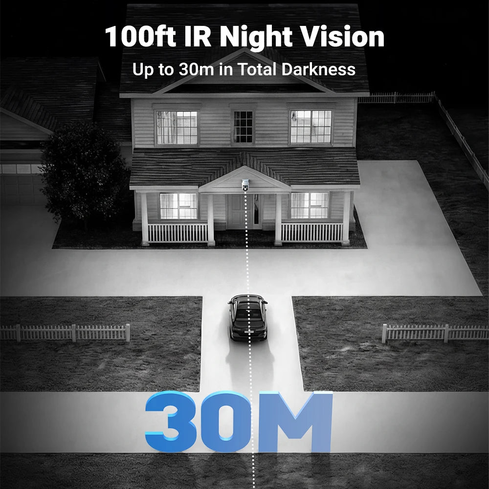 ANNKE 5MP TVI CCTV Home Surveillance Dome PT Camera, 100ft IR Night Vision, 3.6mm CCTV Video Surveillance Camera,IP65 ,Audio ,Wired Camera For DVR