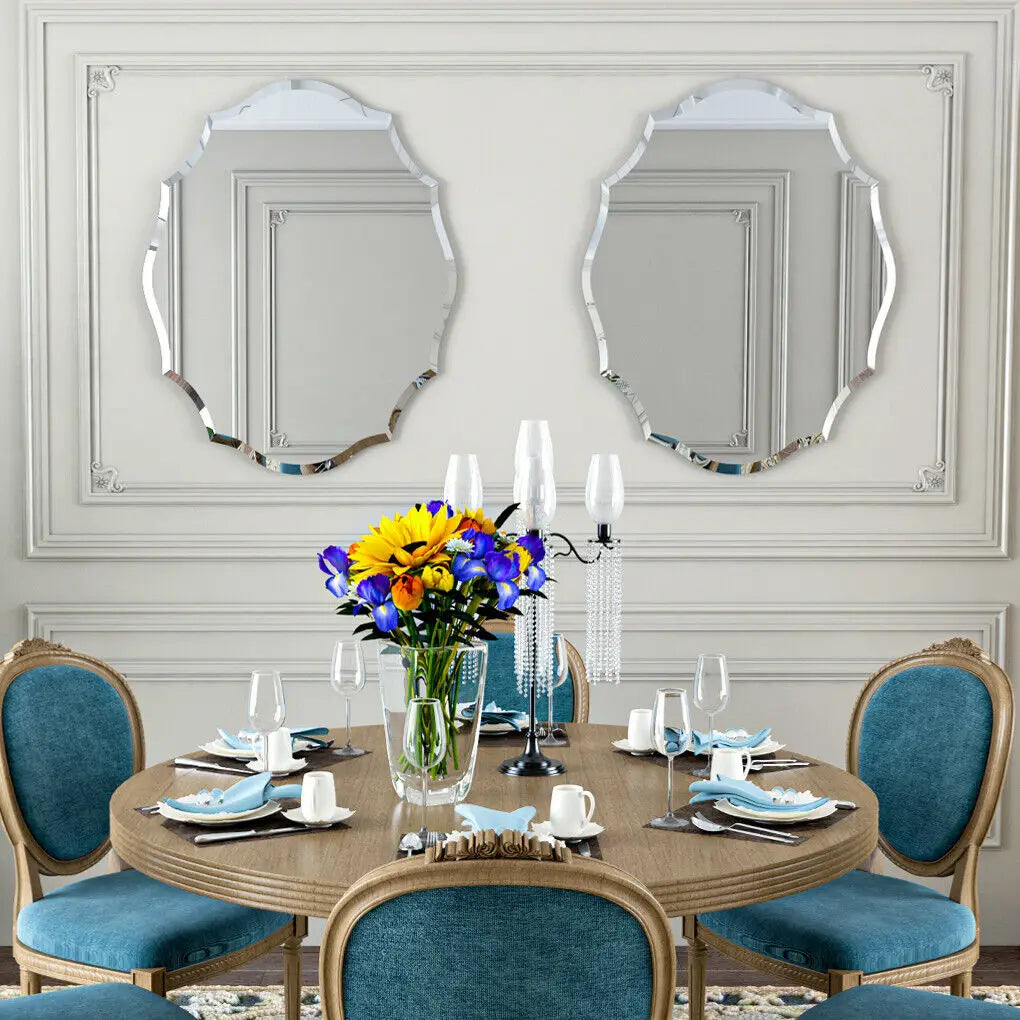 LUVODI Frameless Wall Mirror HD Art Design with Beveled Edge Home Decorative Mirror
