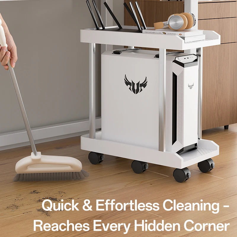 Adjustable Height Mobile CPU Stand Printer Shelf With Wheels Strong Load Capacity For Desktop Computer Tower Printer Office Use