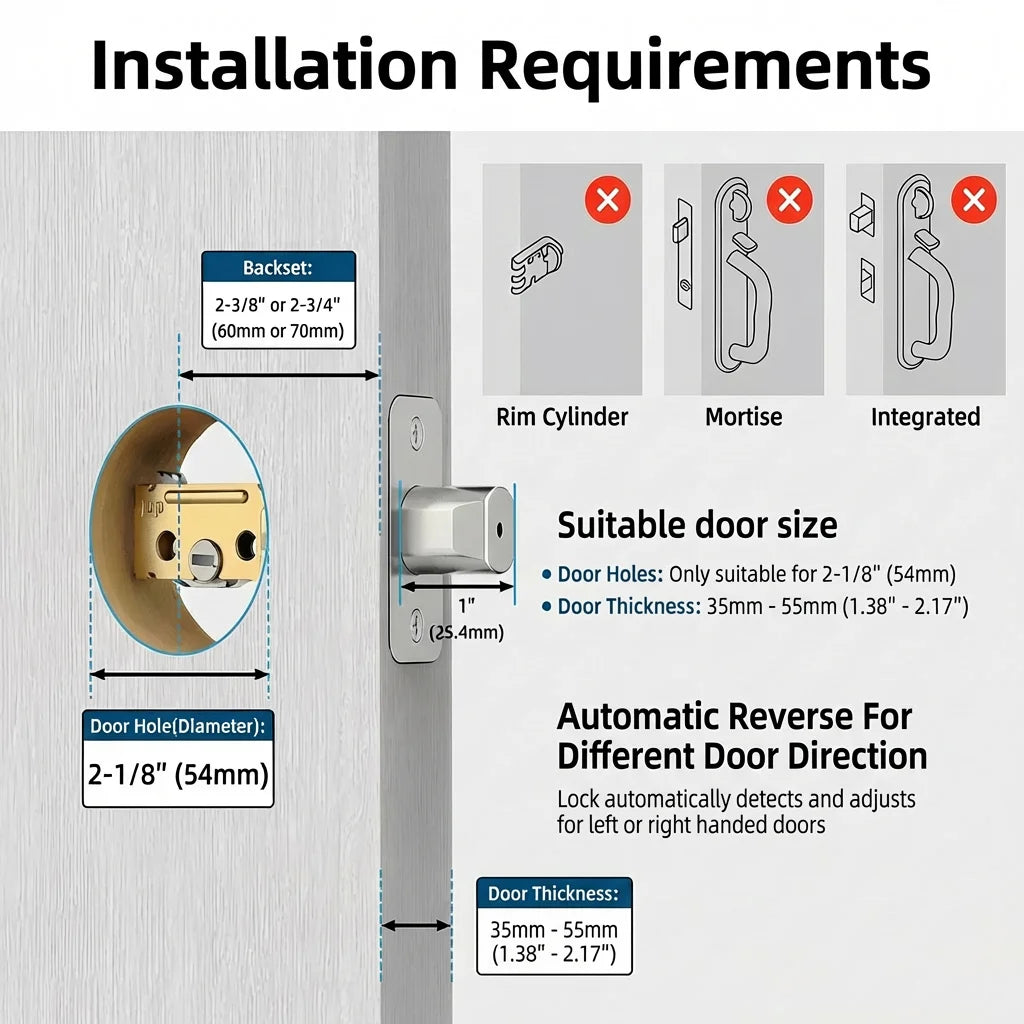 Jodays Smart Deadbolt Lock with Fingerprint & Keypad, Keyless Entry Door Lock with App Control, Temporary and One-Time Password, Auto Lock & Anti-Peep Passcode, Powered by 4pcs AA Alkaline Batteries (No Included), Easy Instal