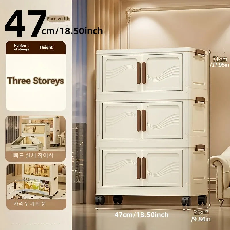 Foldable Storage Box with Clear Door - Spacious, Durable, and Easy-to-Assemble - Ideal for Organizing Clothes, Books, Toys, and